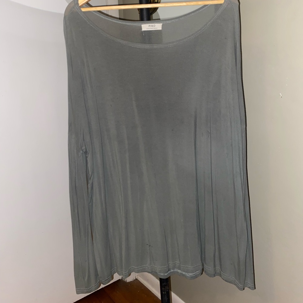 Piko Long Sleeve Top Olive Green size Medium